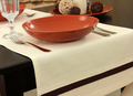 Nakładka 40x140 Len Elegance Krem Wstawka Brąz