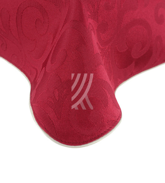 Obrus Bella Bordowa Wypustka Krem 003