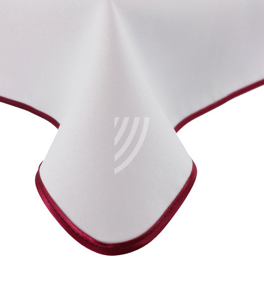 Obrus Basic Biały II Lamówka Bordo 