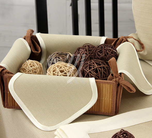 Wkład do koszyka Len Natura Lamówka Krem