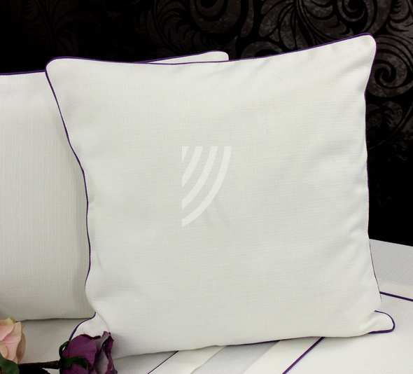 Poszewka 40x40 Kolekcja Len Biały WYP Fiolet