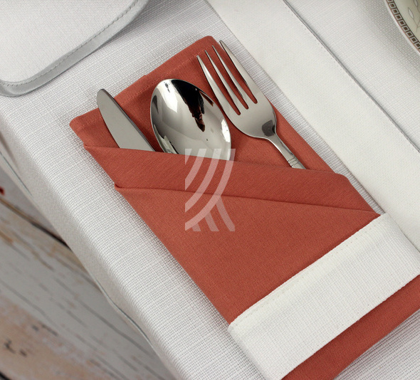 Pierścień na serwety bankietowe Kolekcja Len Biały