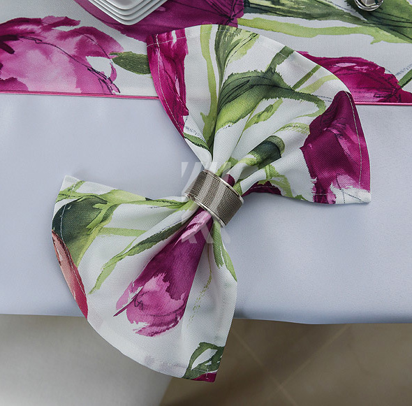 Serweta dekoracyjna Tulipan fiolet W06 - Kpl. 4szt