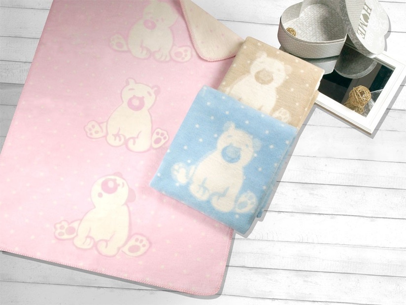 Kocyk dziecięcy Greno 75x100 Sweet Bear BŁEKITNY