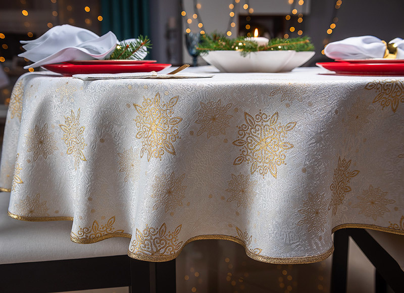 Obrus Emma Złoty Lamówka Brokat