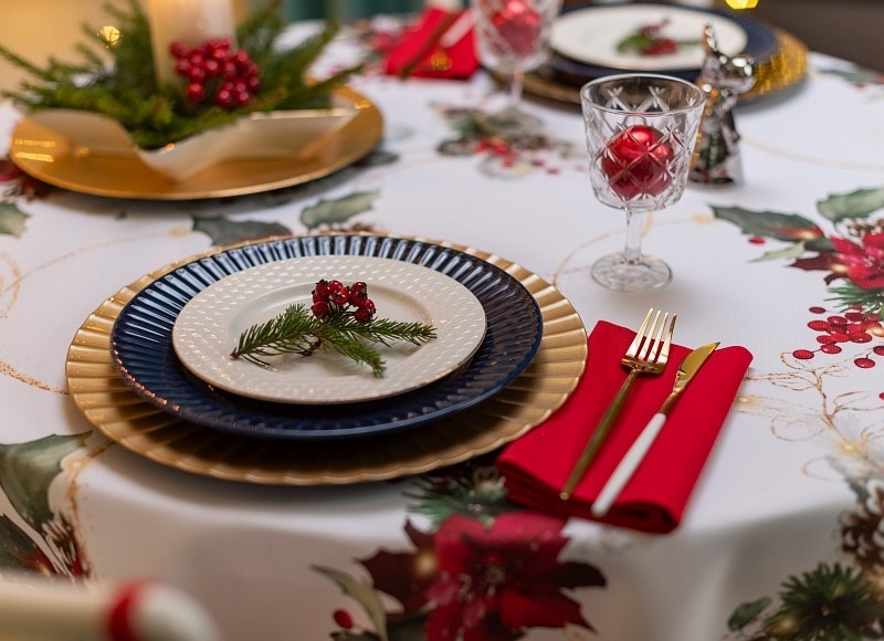 Obrus Świąteczna Kreacja Wypustka Złota