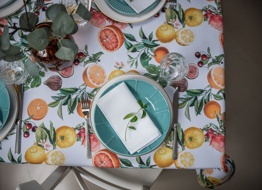 W_Obrus 120x160 Citrus Fiesta Wypustka Zielona