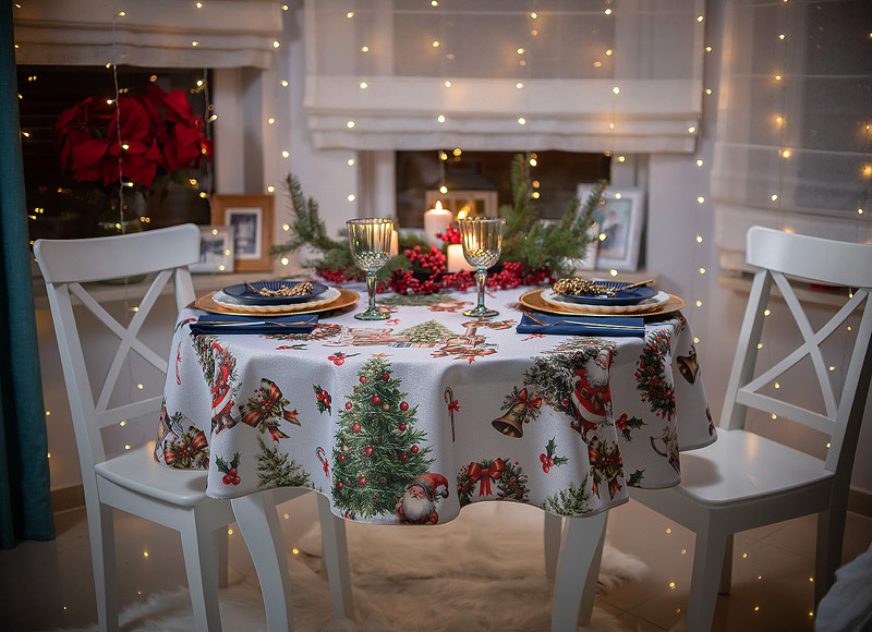 24H_Obrus koło 150 Zaczarowane Święta Wypustka Brokat