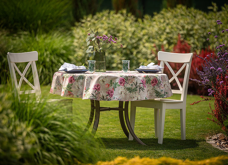 W_Obrus koło 150 Florentina Różowy Wypustka J.Róż