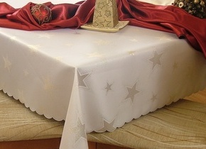 W_ Obrus 140x240 Świąteczny Gwiazda Złota