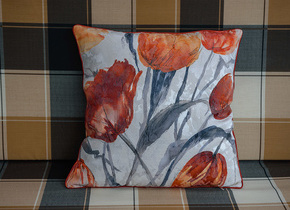 W_Poszewka 40x40 Tulipan Brąz W07 Wypustka 