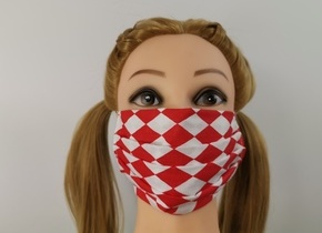 Maseczka ochronna na twarz romby czerwone