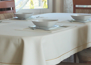 Obrus Len Krem Elegance MT 4/1 Wypustka Złota