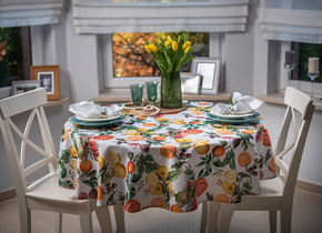 W_Obrus koło 150 Citrus Fiesta Wypustka Żółta