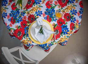 W_Obrus 120x160 Power of Flowers Wypustka Czerwona