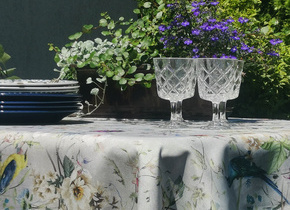 W_Obrus koło 140 Flowers W158 Wypustka Turkus