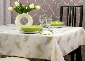 W_Obrus koło 160 Świąteczny Złote Bazie LAM