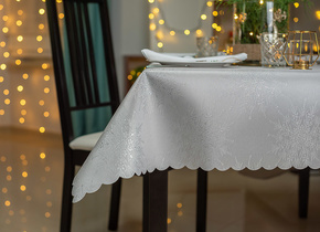 W_Obrus 80x80 Świąteczny WP Polar Star SZARO/SREBRNY