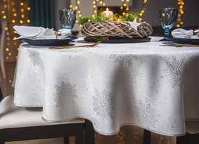 Obrus Emma Srebrny Lamówka Brokat