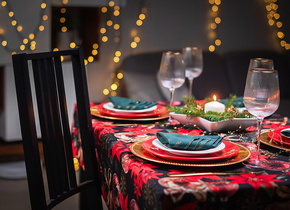 Obrus Christmas Night Wypustka Czerwona