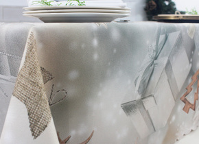 24H_Obrus koło 140 Świąteczny Beż WP