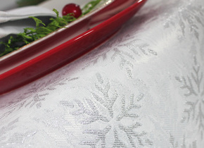 W_Obrus 110x110 Świąteczny Snowflake Srebrny WP