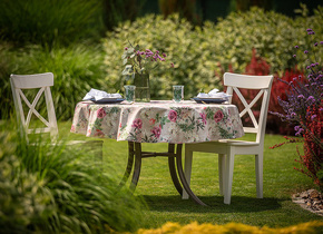 W_Obrus koło 150 Florentina Różowy Wypustka J.Róż