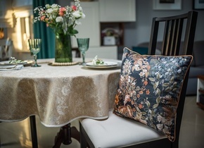 Obrus Sekrety Natury Beż Lamówka 