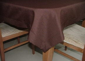 w_Obrus 130x130 Len Ciemny Brąz MT