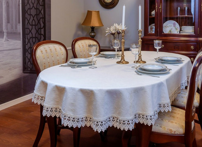 Obrus Luna Biały Elegance Gipiura Kwiatek