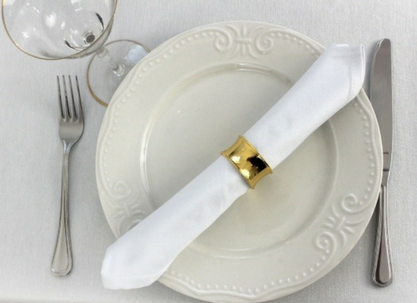 Obrączki na serwetki Tube złote- Kpl.4 szt