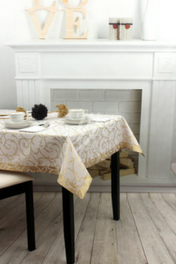 Obrus Świąteczny Mankiet Zakręcone Złoto