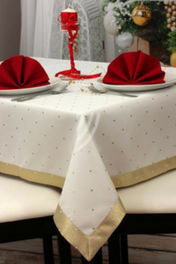Obrus Świąteczny Mankiet Kropka Złota