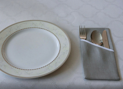 Kieszonka na sztućce Vera Popiel Lamówka Biała