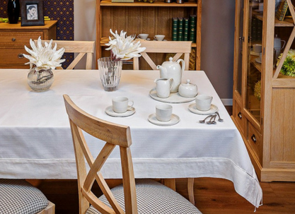 Obrus Len Luna Biały Elegance Sznurek Biały