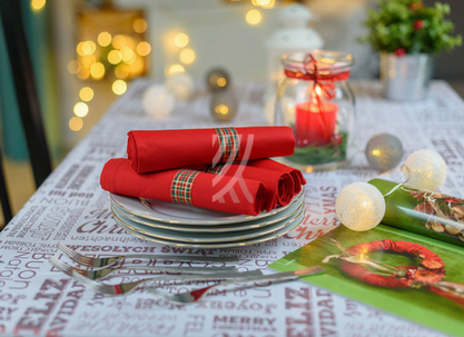 Obrus Świąteczny Merry Christmas Bordo Lamówka Obrus Świąteczny Merry Christmas Bordo Lamówka
