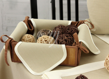 Wkład do koszyka Len Natura Lamówka Krem