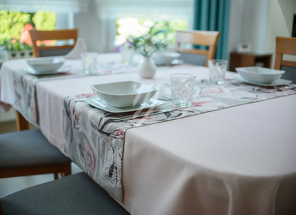 Obrus Len Classic Róż MT 4/1