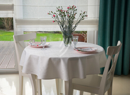 Obrus Linen Floral Biały Wypustka