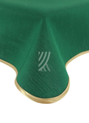 Obrus Len Ciemny Zielony LAM Złota 163 Obrus Len Ciemny Zielony LAM Złota 163