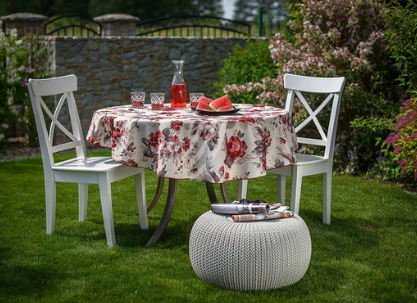 Obrus Flowers W48 Wypustka Bordo