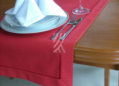 Nakładka 40x140 Len Elegance Czerwony MT Sznurek Czerwony Nakładka 40x140 Len Elegance Czerwony MT Sznurek Czerwony