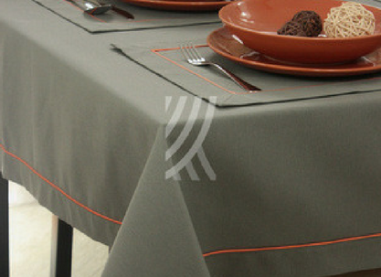 Obrus Pola Ciemny Szary Mankiet Wypustka Pomarańcz 038