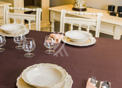 Obrus Len Brąz Elegance MT 6/1 Wypustka Brąz Obrus Len Brąz Elegance MT 6/1 Wypustka Brąz