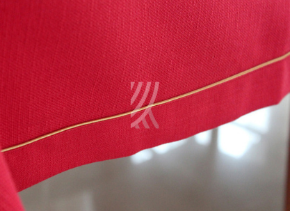 Obrus Len Czerwony Elegance MT 4/1 Wypustka Złota