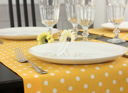 Nakładka 40x140 Groszki Żółta Mankiet