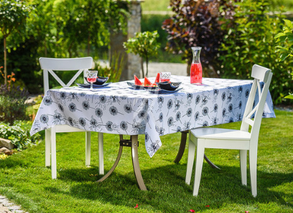 Obrus Dmuchawce Biało-Czarne MT