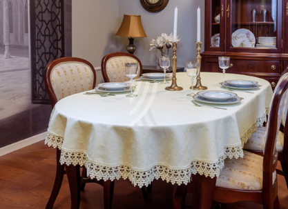 Obrus Luna Krem Elegance Gipiura Oczka