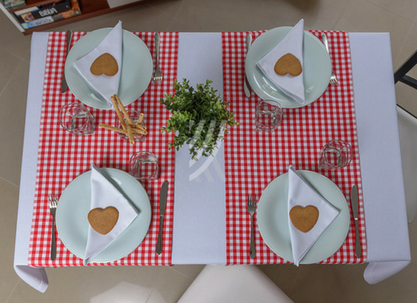 Nakładka w Kratkę Italia Czerwony Podszyty