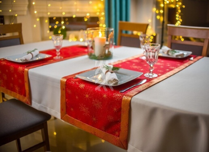 Nakładka Mankiet 40x140 Śnieżynka Czerwona